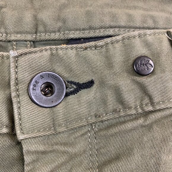 Rag & Bone Mens Pants 32 Army Green Fit 1 Chino Cotton Twill Made In USA 32x28 - Picture 5 of 14